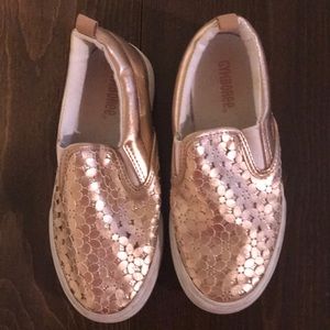 Gymboree gold girls slip on sneakers size 13